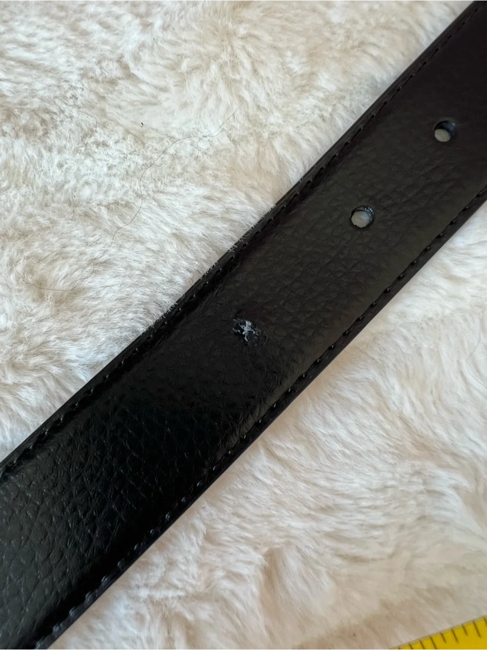 Michael Kors Black Leather Belt with Silver 'M' Accent